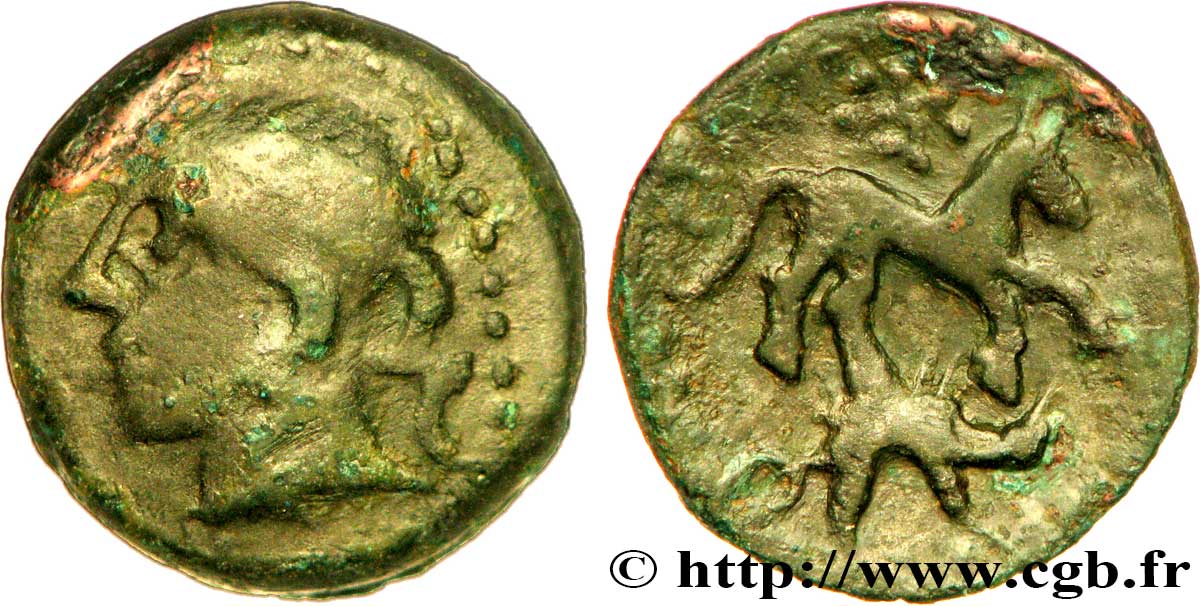 CARNUTES (Région de la Beauce) Bronze au cheval et au sanglier TTB