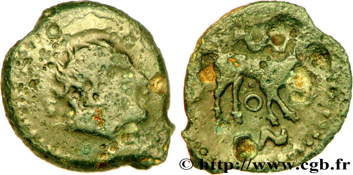 GALLIA - CARNUTES (Beauce area) Bronze au loup, DT. 2610 VF/XF
