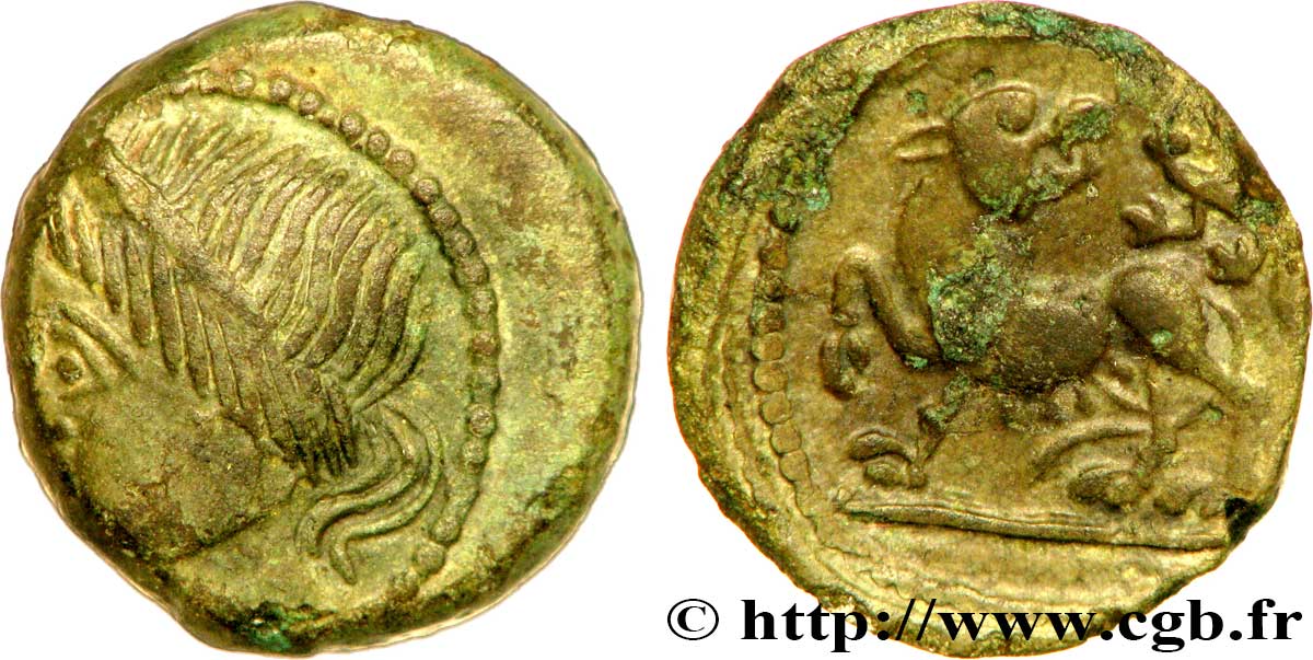 GALLIA - CARNUTES (Beauce area) Bronze PIXTILOS classe II à la louve et au lézard AU