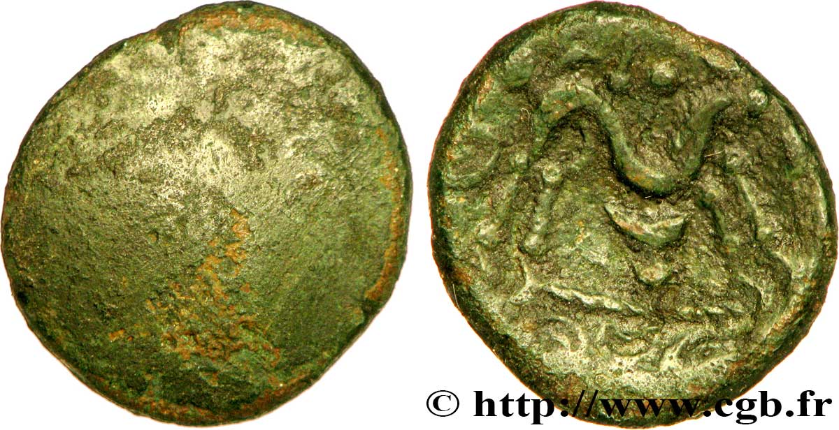 GALLIEN - BELGICA - AMBIANI (Region die Amiens) Statère d or uniface en bronze SS