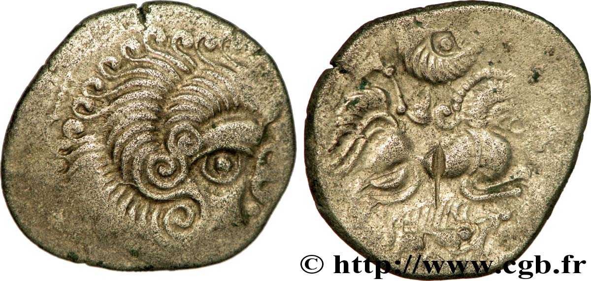 CORIOSOLITES (Région de Corseul, Cotes d&nbsp;Armor) Statère de billon, classe III au nez en epsilon TTB+