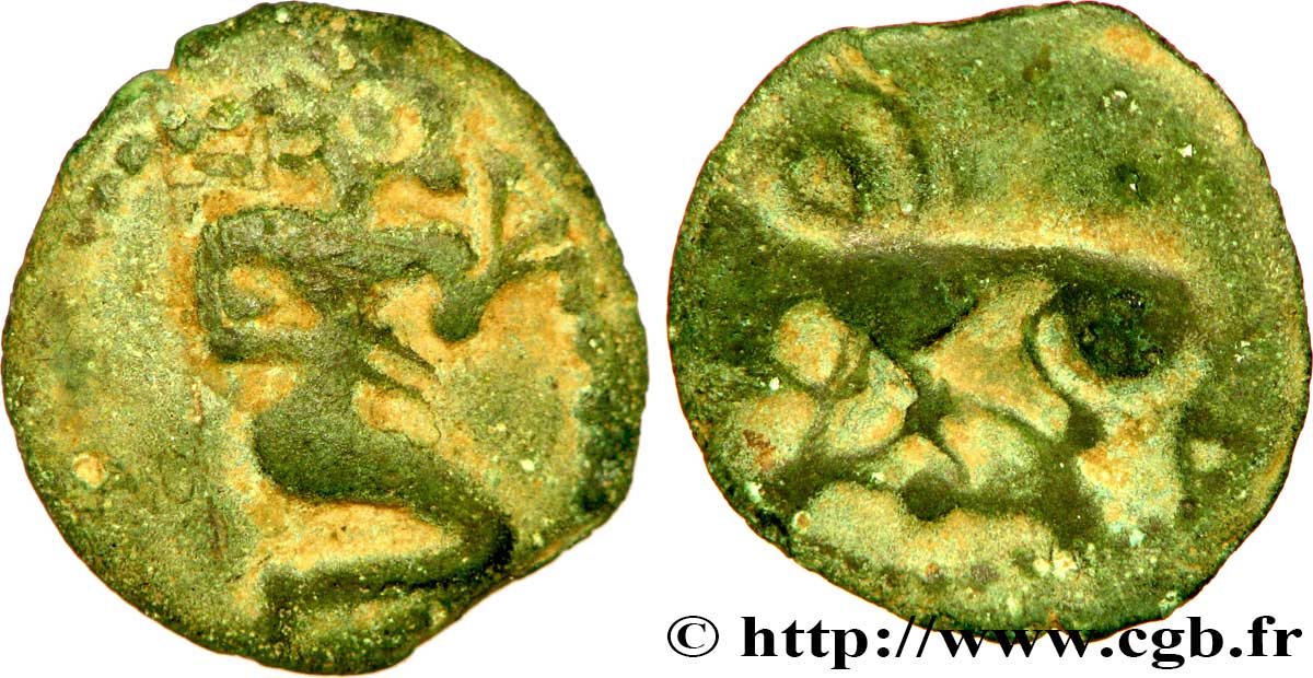 GALLIEN - BELGICA - BELLOVACI (Region die Beauvais) Bronze au personnage agenouillé et au sanglier SS/fSS