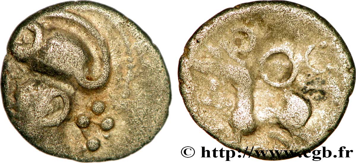 GALLIA - GALLIA DELLO SETTENTRIONALE - ÆDUI (BIBRACTE, Regione dello Mont-Beuvray) Denier à la tête casquée BB/q.BB