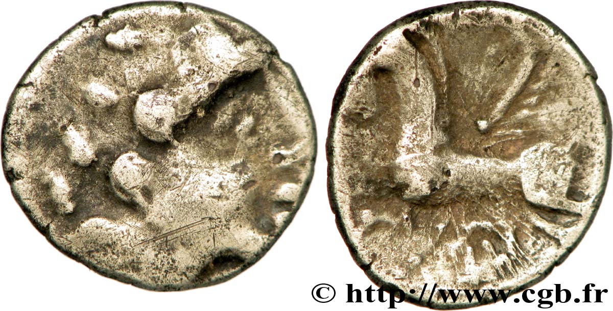 LÉMOVICES (Région de Limoges) Drachme au carnyx, tête à droite TTB