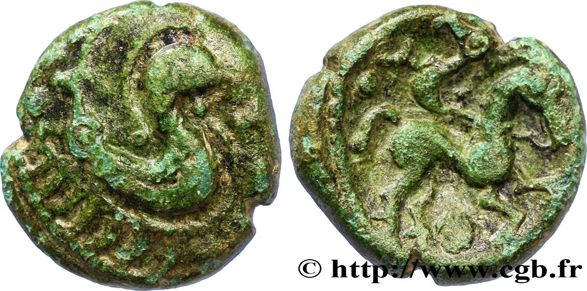 GALLIEN - BELGICA - AMBIANI (Region die Amiens) Bronze au monstre marin SS/fVZ