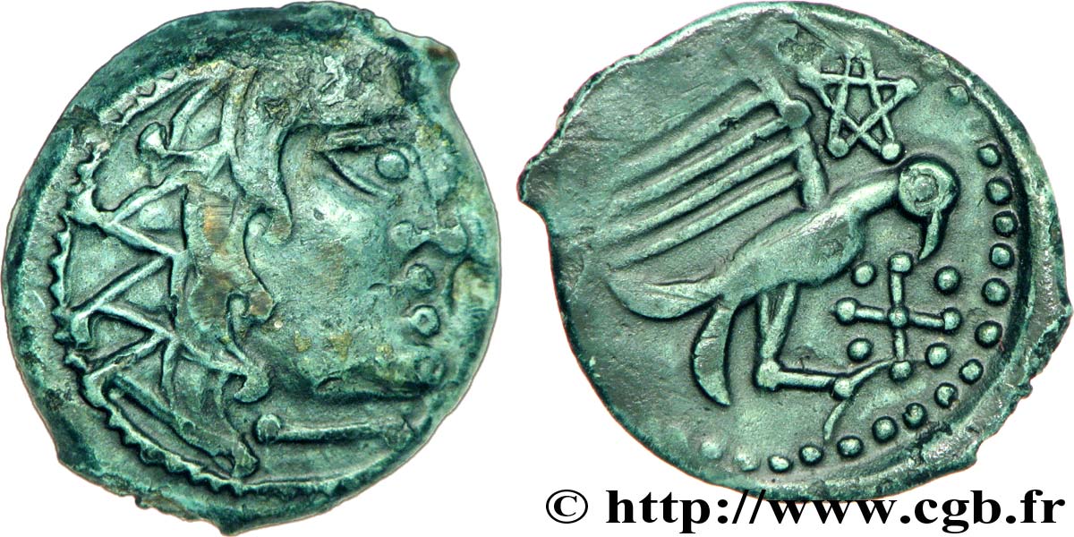GALLIA - CARNUTES (Regione della Beauce) Bronze à l’aigle et à la croisette q.SPL/SPL