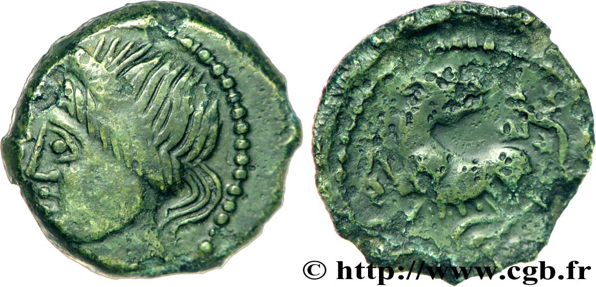 GALLIA - CARNUTES (Regione della Beauce) Bronze PIXTILOS classe II à la louve et au lézard q.SPL/q.BB