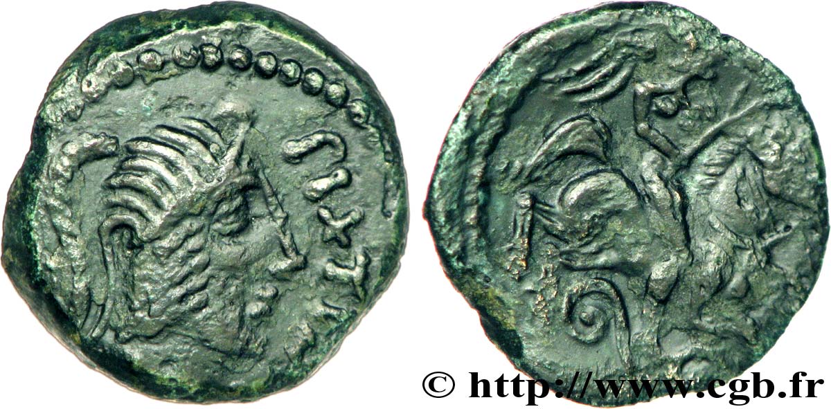 GALLIA - CARNUTES (Area of the Beauce) Bronze PIXTILOS classe VII au cavalier XF