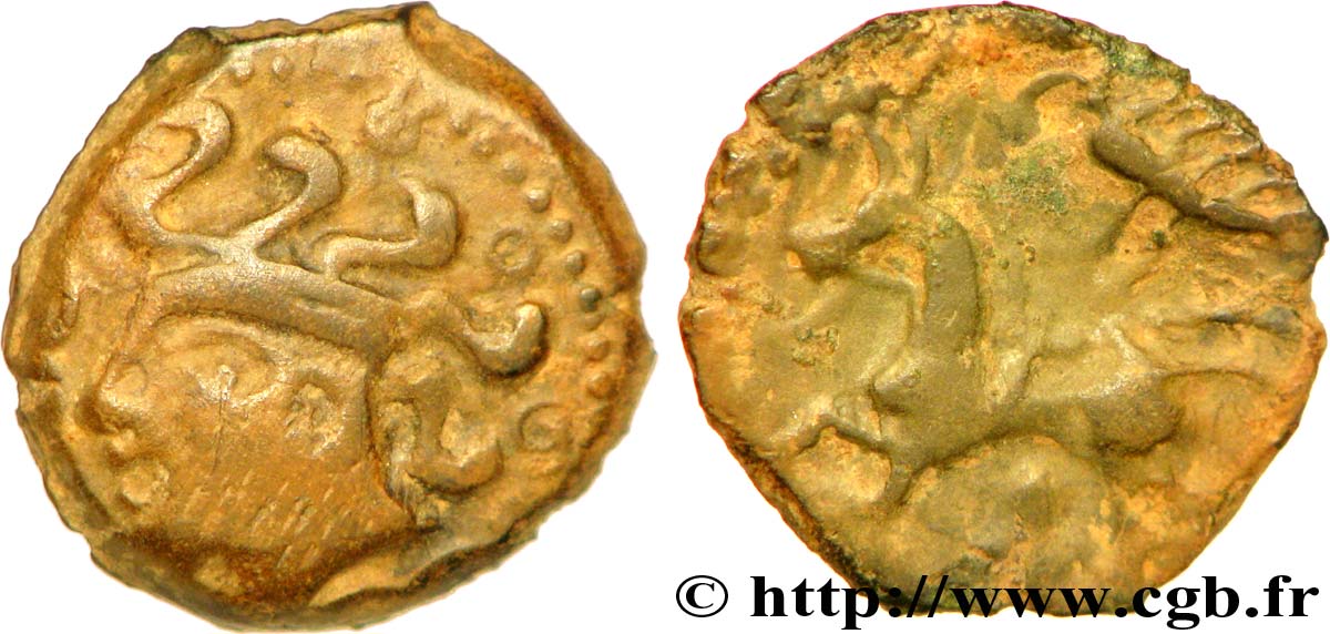 AULERQUES ÉBUROVICES (Région d Évreux) Bronze au cheval et à l’oiseau TTB