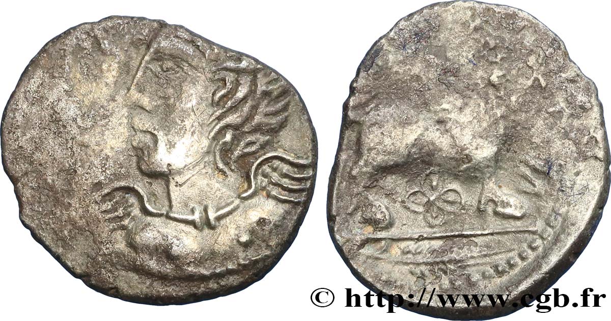 GALLIA BELGICA - REMI (Area of Reims) Denier ATEVLA / VLATOS, classe Ib XF/VF