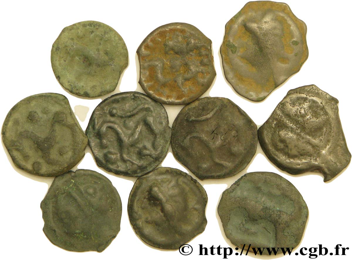 GALLO-BELGIAN - CELTIC Lot de 10 potins variés lot