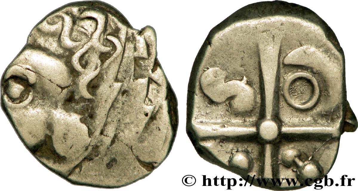GALLIA - SOUTH WEST GAUL - TOLOSATES (Area of Vieille-Toulouse) Drachme “à la tête négroïde”, S. 87 VF/AU