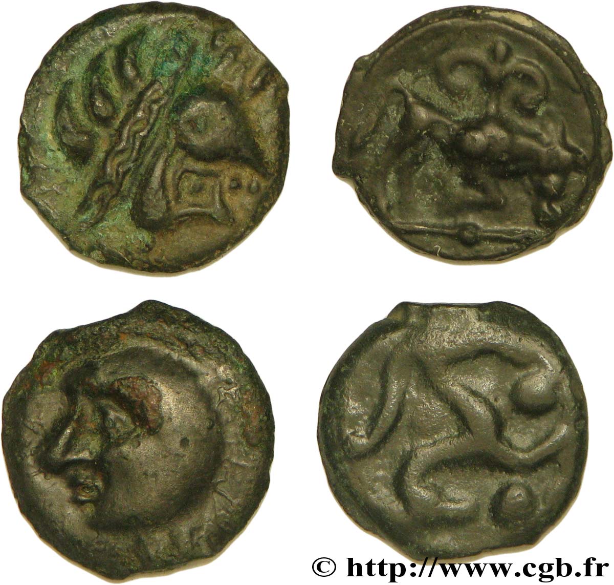 GAULE BELGIQUE - CELTIQUE Lot de 4 potins lot