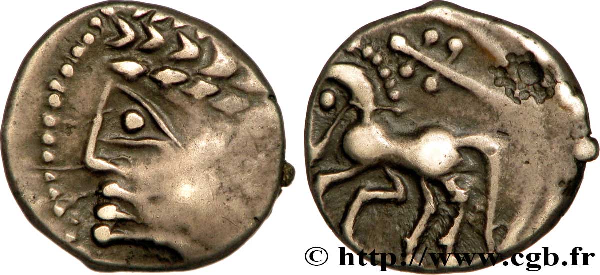 ALLOBROGES (Région du Dauphiné) Denier au cheval galopant et au “caducée” TTB+