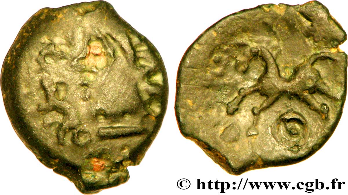 GALLIA - AULERCI EBUROVICES (Regione d Evreux) Bronze DVNICCOS au sanglier devant la bouche q.BB/BB