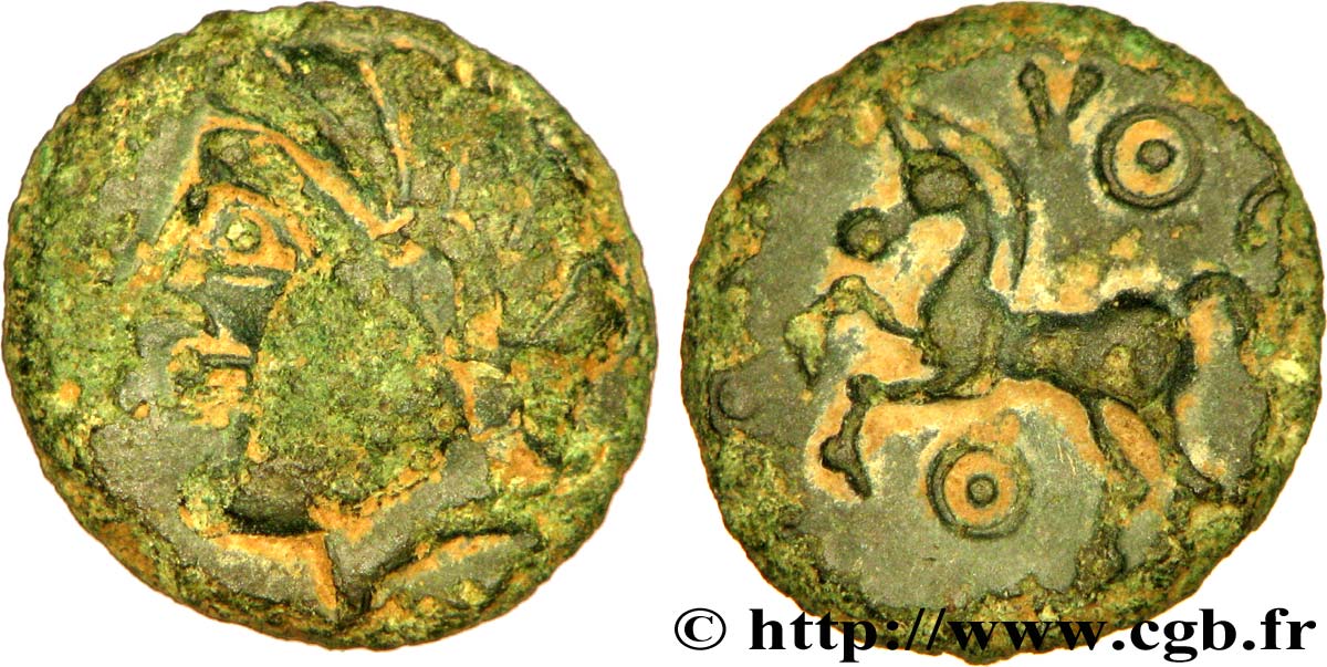 BITURIGES CUBI / CENTROOESTE, INCIERTAS Bronze VOC au cheval et à l’annelet pointé BC/MBC