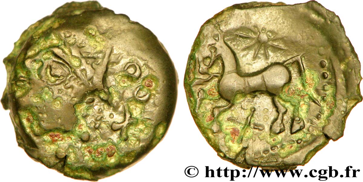 PARISII INCERTIAS (Región de Paris) Bronze au cheval, LT. 7137 BC+/MBC