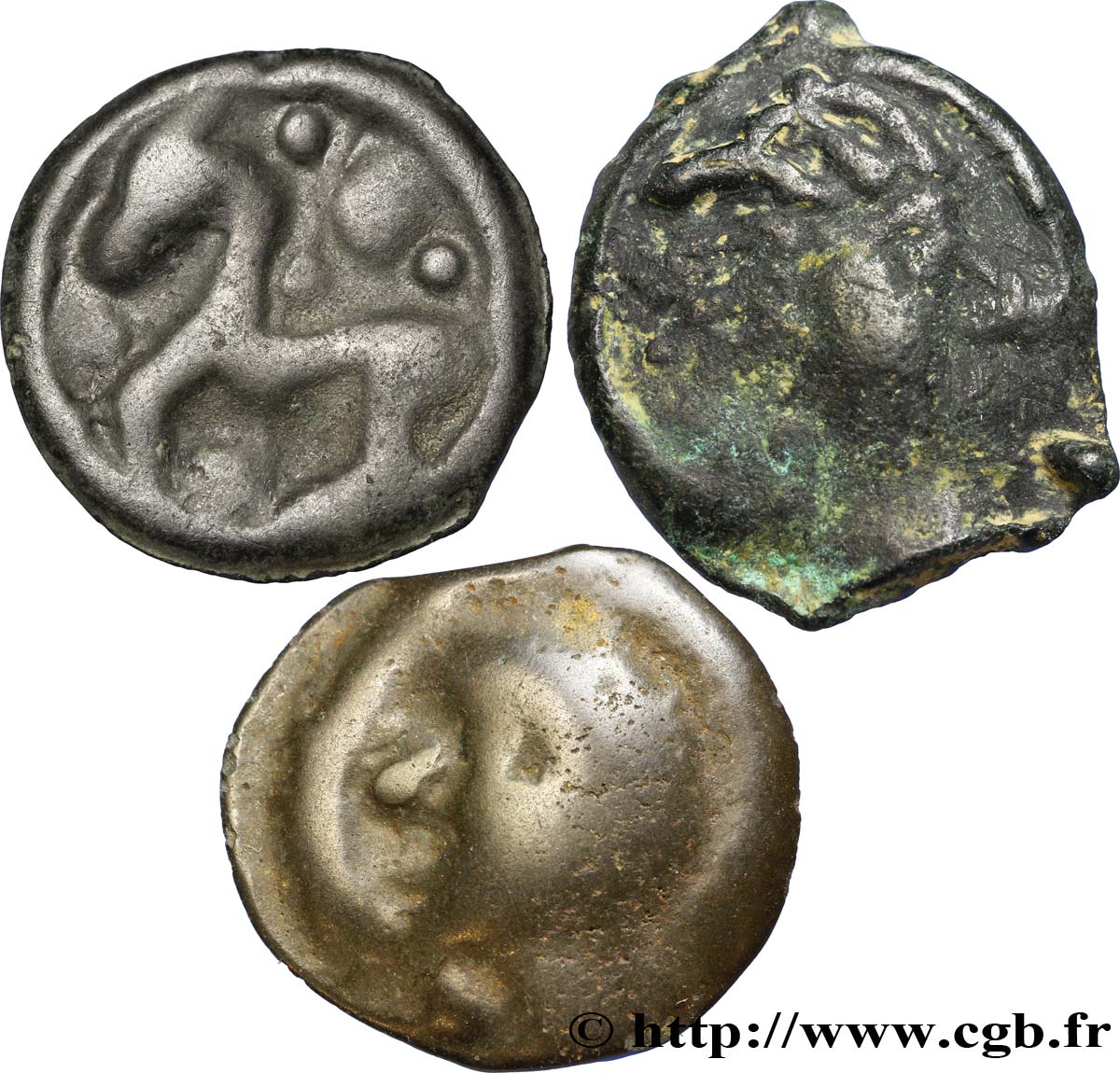 GAULE BELGIQUE - CELTIQUE Lot de 3 potins lot