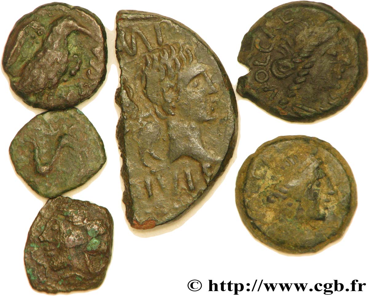 Narbonese Lot de six monnaies de bronze lot