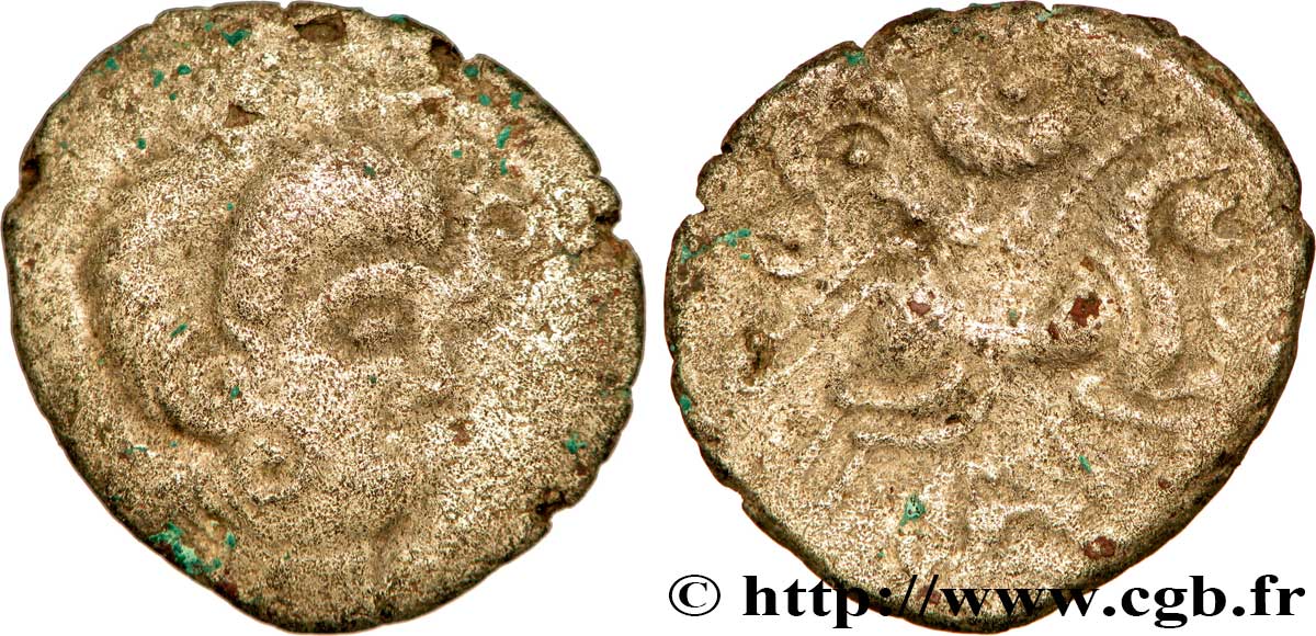 GALLIEN - ARMORICA - CORIOSOLITÆ (Region die Corseul, Cotes d Armor) Statère de billon, classe I au nez droit fVZ/fSS