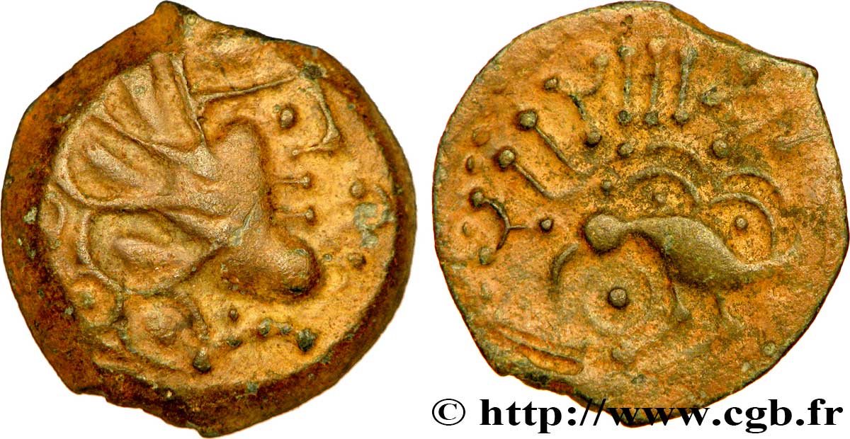 SÉNONS (région de Sens) Bronze YLLYCCI à l’oiseau, classe VIIb, esse inversée TTB