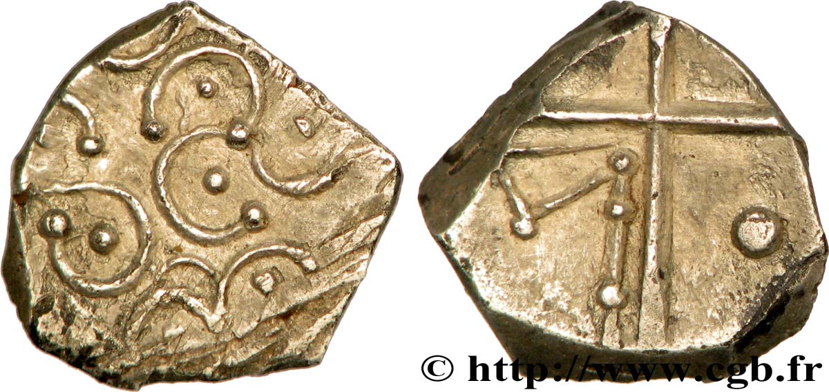 GALLIA - SOUTH WESTERN GAUL - CADURCI (Area of Cahors) Drachme assimilée “à la tête triangulaire”, S. 390 AU