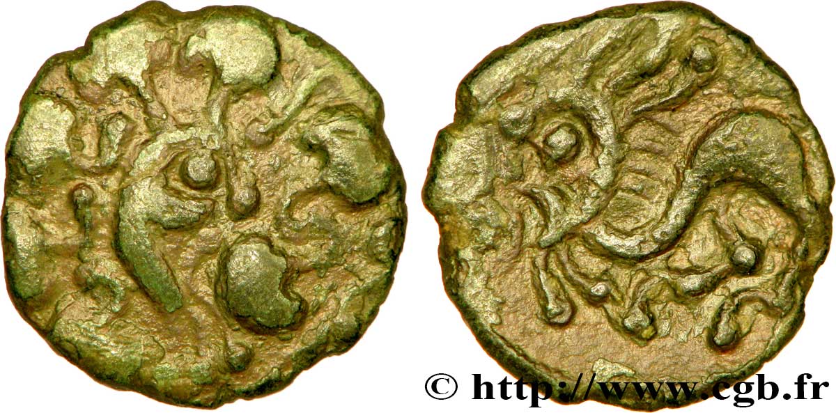GALLIA - BELGICA - BELLOVACI (Región de Beauvais) Bronze au lion BC+/MBC