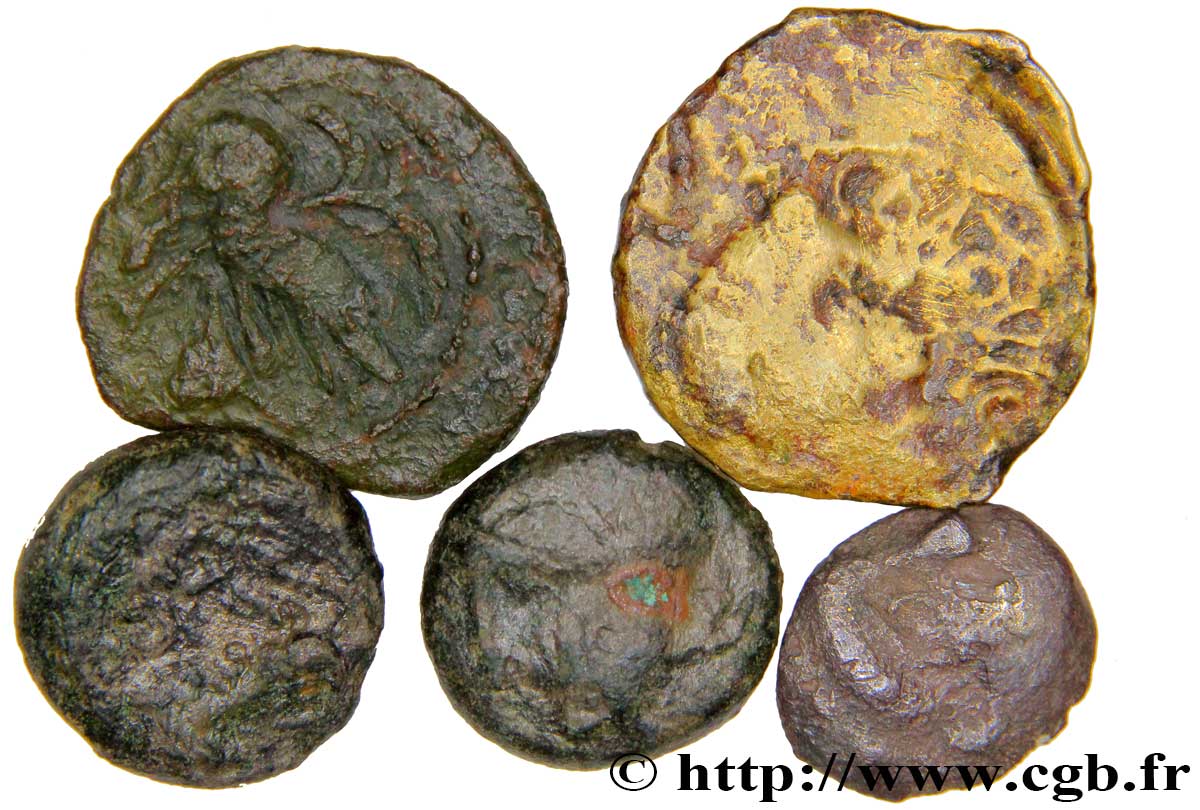 GALLIA - SANTONES / CENTROOESTE - Inciertas Lot de 2 petits billons, de 2 bronze CONTOVTOS et d’une obole lote