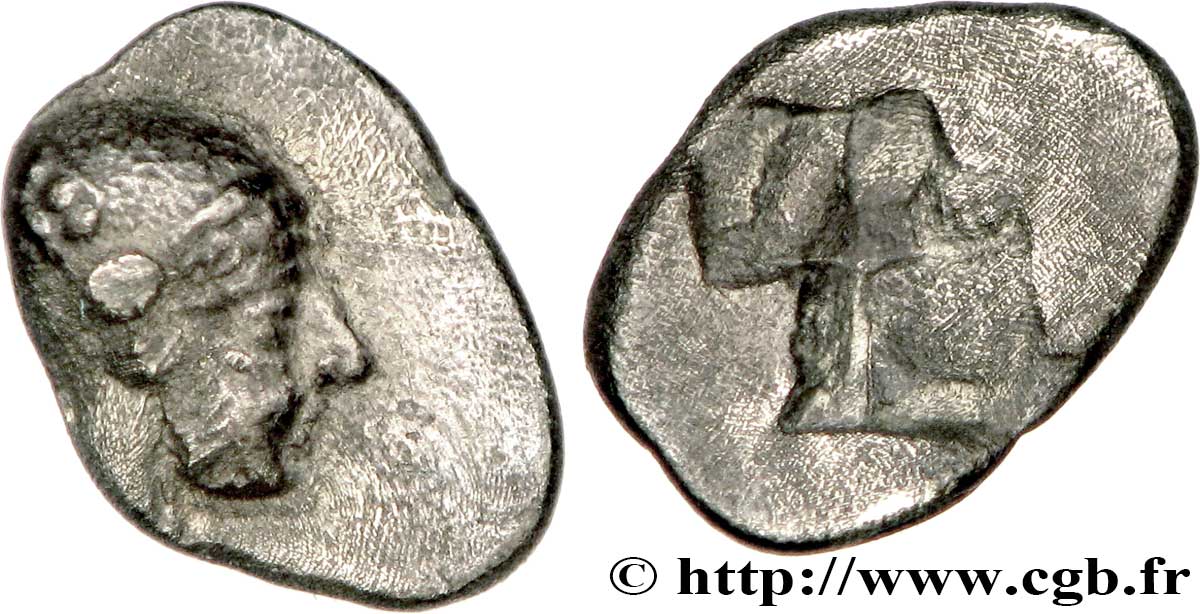 MASSALIA - MARSEILLE Hémiobole au bonnet perlé, tête à droite, du trésor d’Auriol XF