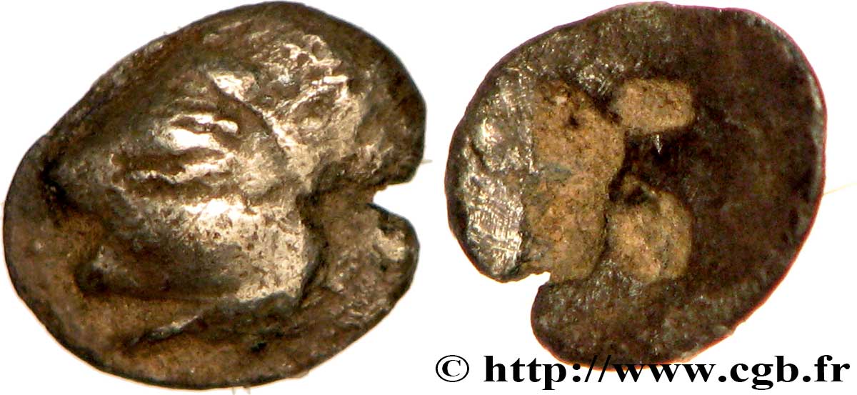 MASSALIA - MARSEILLE Hémiobole au bonnet perlé, tête à gauche, du trésor d’Auriol TTB