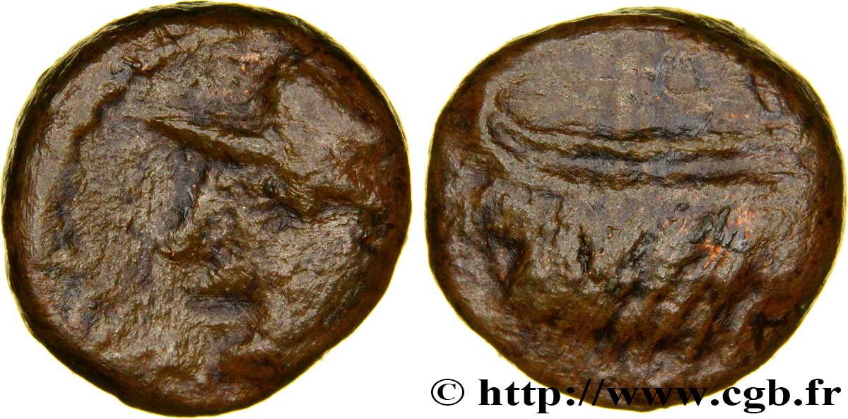 MASSALIA - MARSEILLE Petit bronze à la galère, tête à gauche TB+