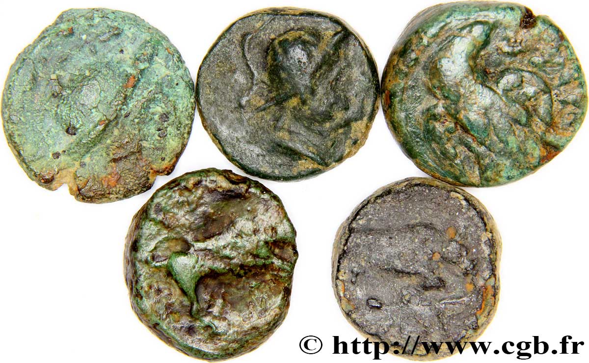 MASSALIA - MARSEILLE Lot de 5 petits bronzes, d’étalon romain lot