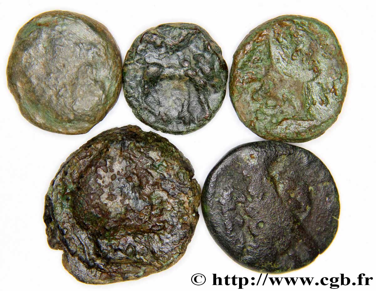 MASSALIA - MARSEILLES Lot de 5 petits bronzes, d’étalon romain lote