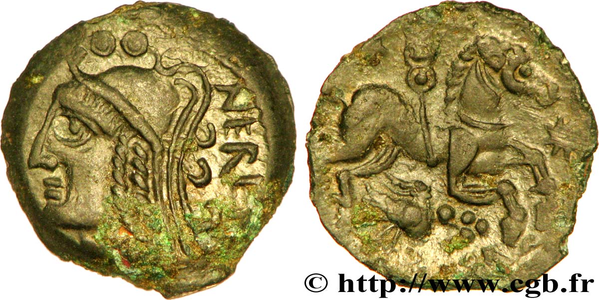 VÉLIOCASSES (Région du Vexin normand) Bronze NIREI au cheval et à l’aigle TTB+