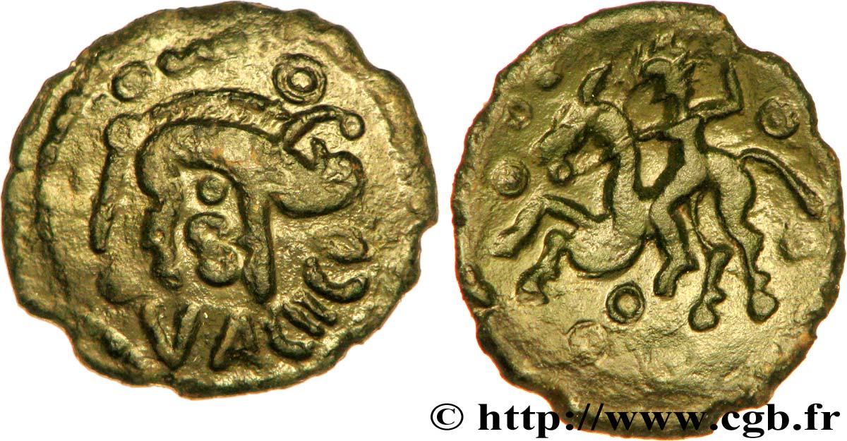 GALLIA BELGICA - AMBIANI (Area of Amiens) Bronze VACIICO, au sanglier et au cavalier AU/AU