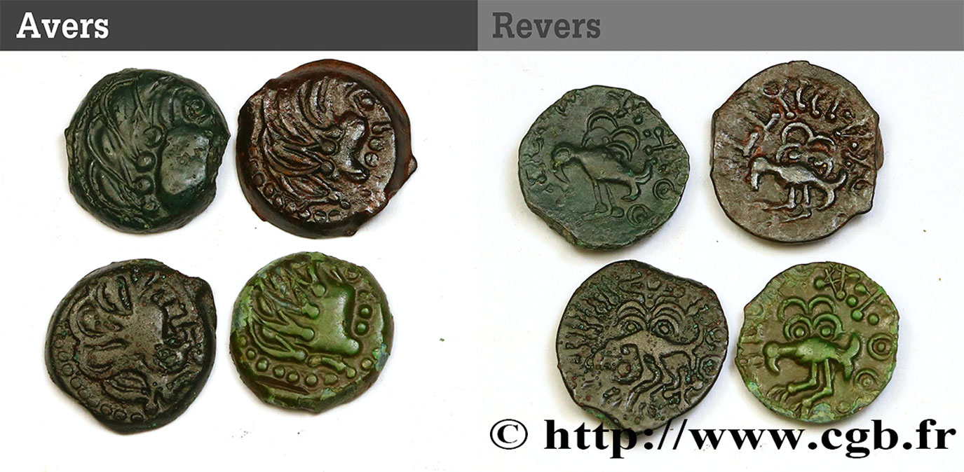 GALLIA SENONES (Regione di Sens) Lot de 4 bronzes YLLYCCI à l’oiseau, classes variées lotto