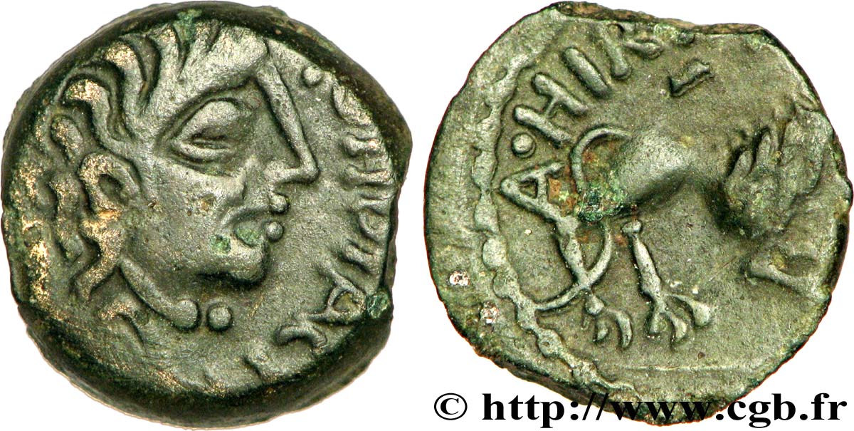 REMI / CARNUTES, Unspecified Bronze AOIIDIACI / A.HIR.IMP au lion XF