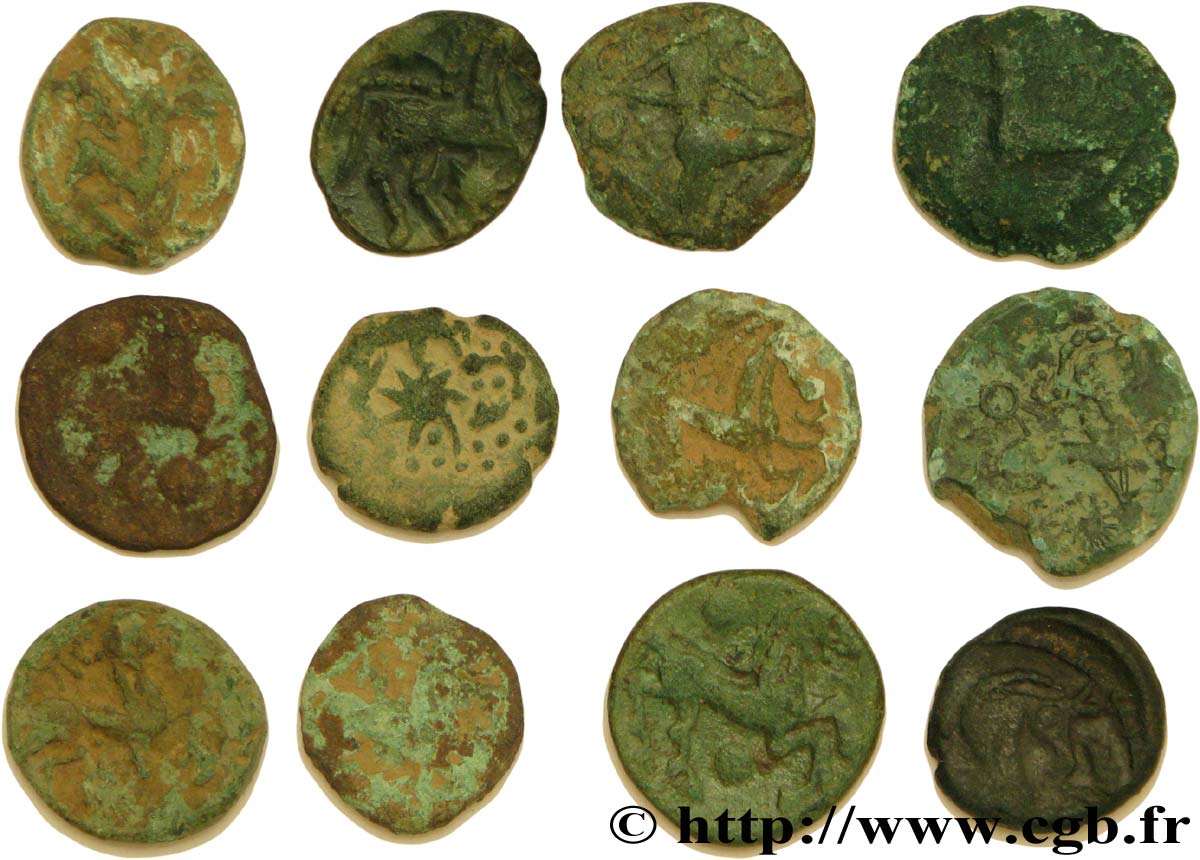 GALLIA - BELGICA - BELLOVACI (Región de Beauvais) Lot d’étude - 12 bronzes au personnage courant et assimilés lote
