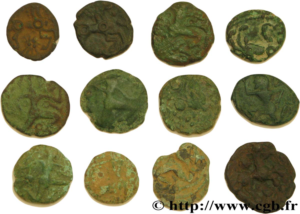 GALLIA BELGICA - BELLOVACI (Area of Beauvais) Lot d’étude - 12 bronzes au personnage courant et assimilés lot