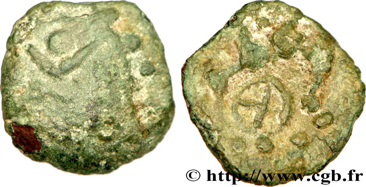 BITURIGES CUBI, INCIERTAS Bronze au cheval et à la rouelle - de Levroux BC/BC+