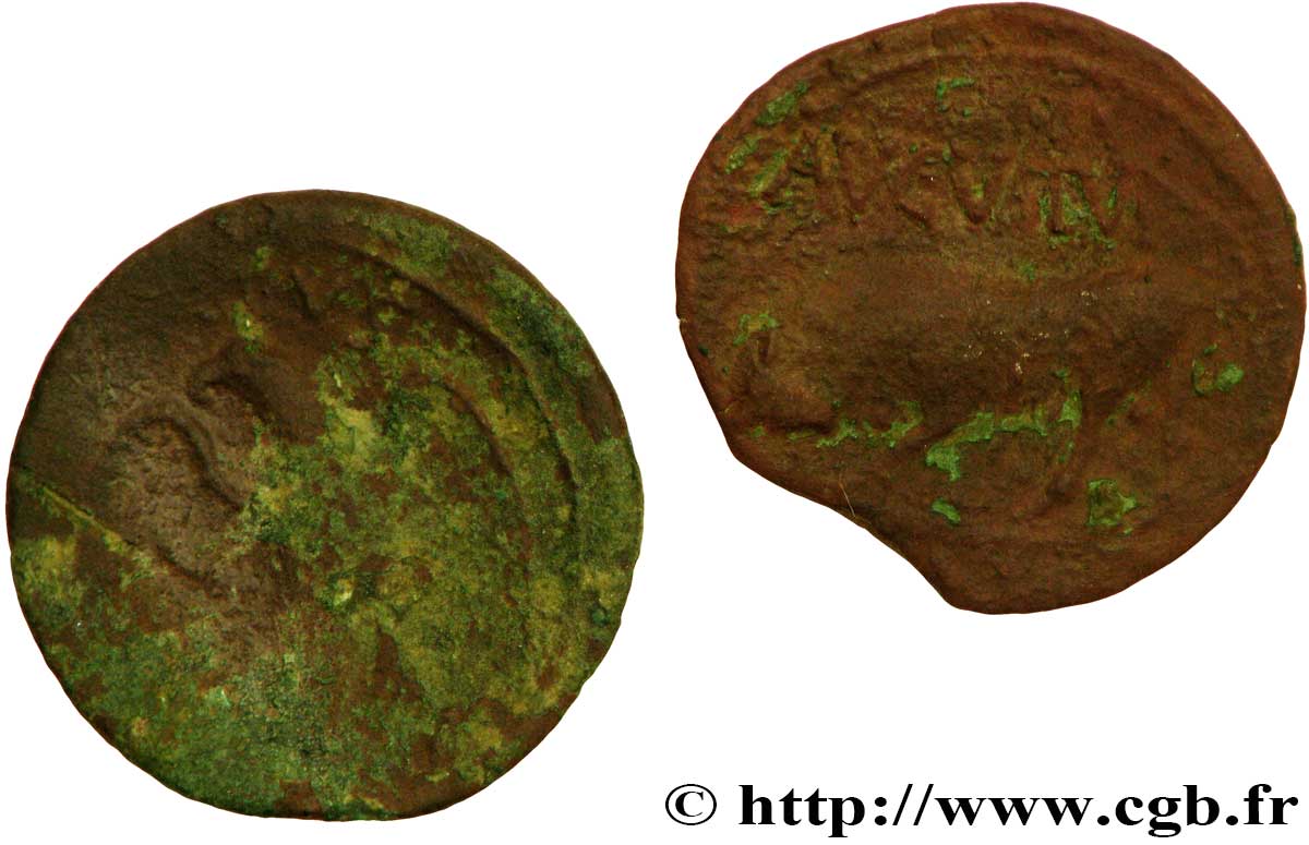 CENTER, UNSPECIFIED Lot de deux bronzes (semis), au taureau et l’aigle lot