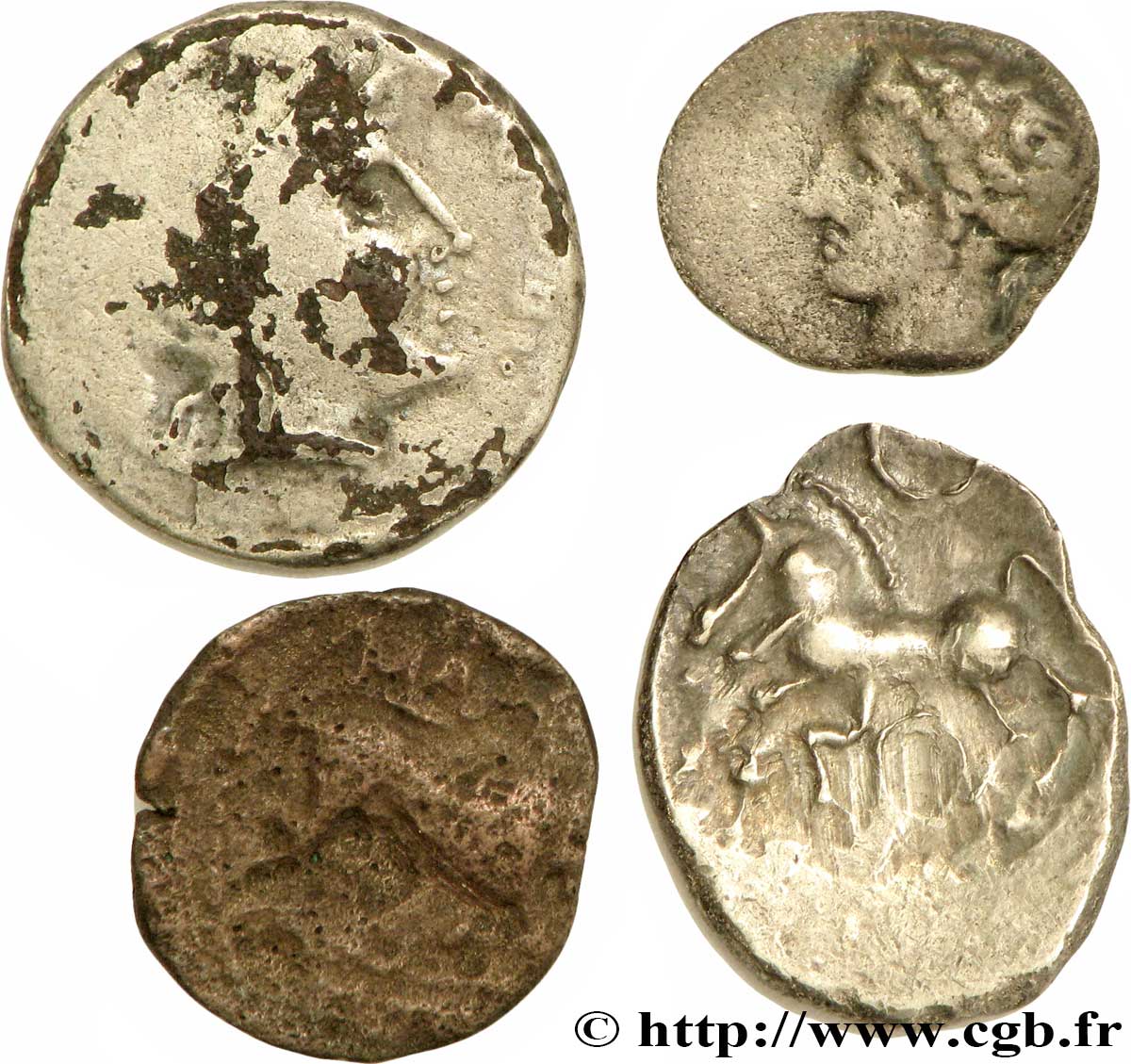 GALLO-BELGIAN - CELTICA Lot de 2 deniers, un bronze et une obole lotto