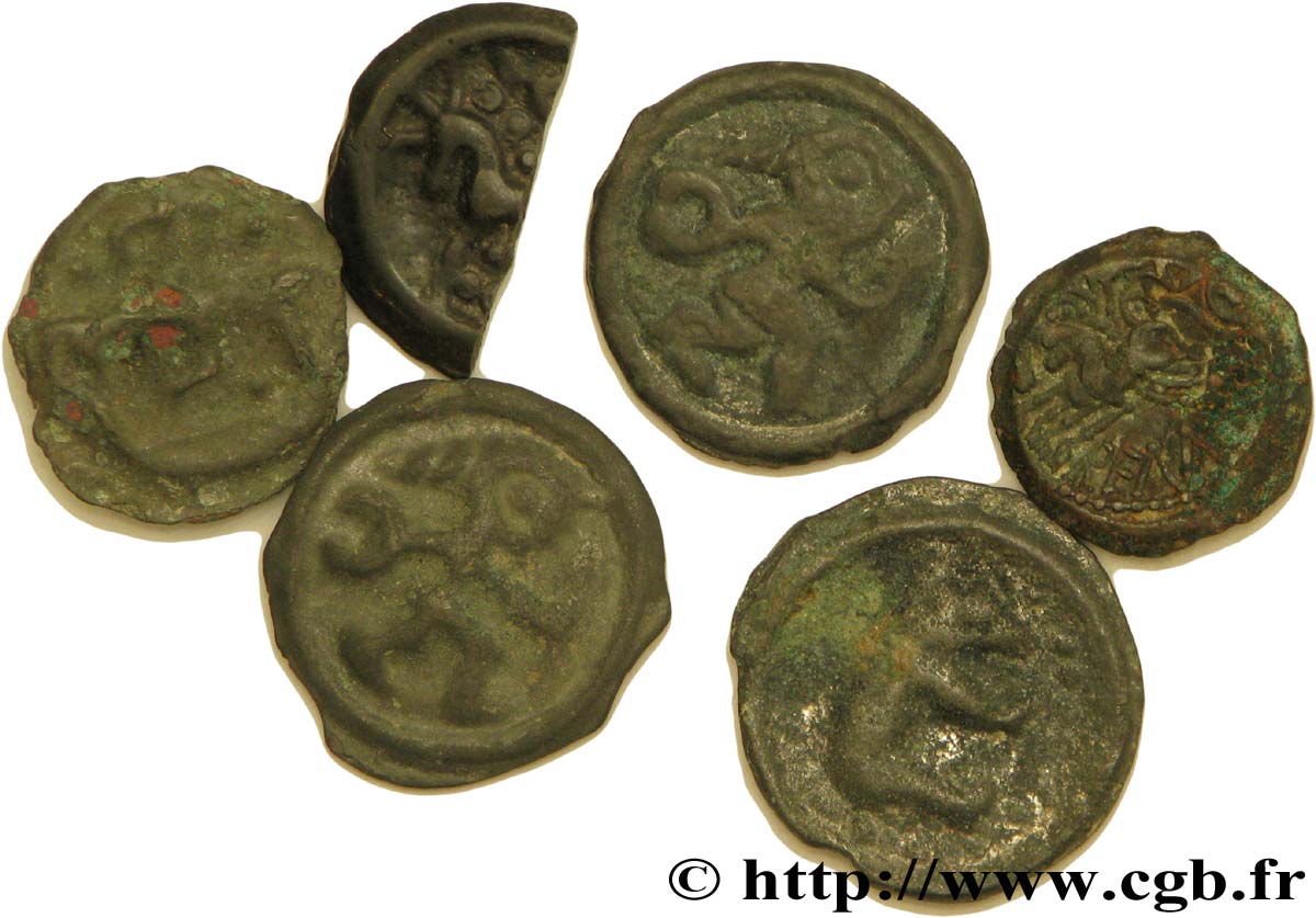 GALLIA BELGICA - REMI (Región de Reims) Lot de 4 potins, un bronze et un demi potin lote