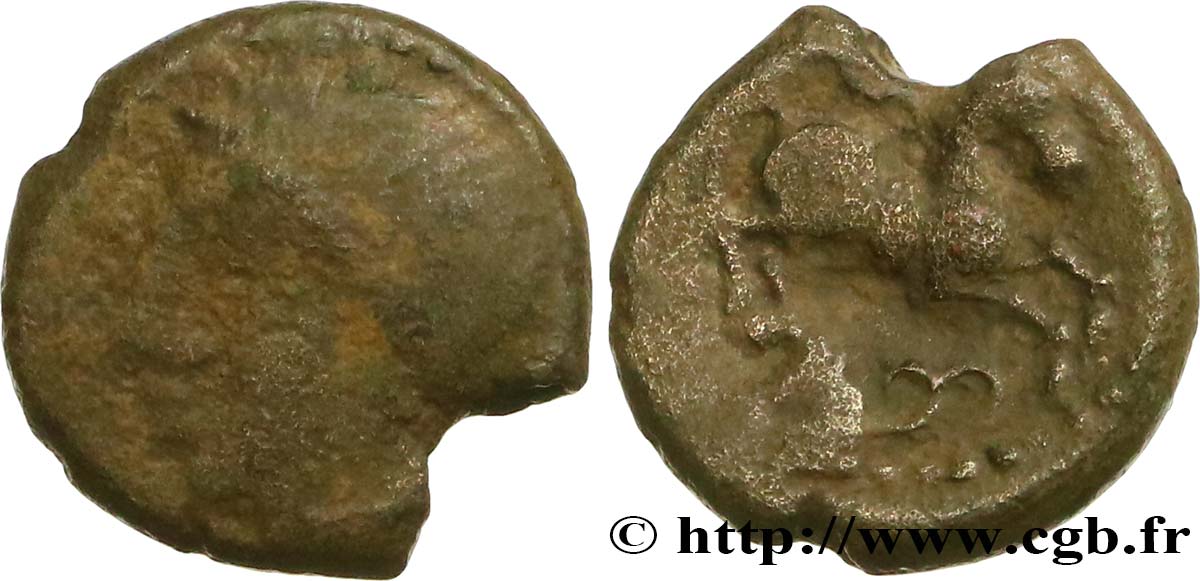 GALLIA - SANTONES / CENTROOESTE - Inciertas Petit billon au cheval et aux triskèles BN. 3844 BC/MBC