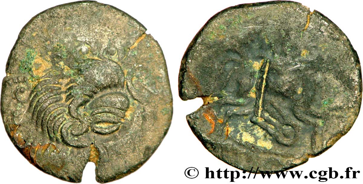 GALLIA - ARMORICA - CORIOSOLITÆ (Región de Corseul, Cotes d Armor) Statère de billon, classe IVb MBC/BC+