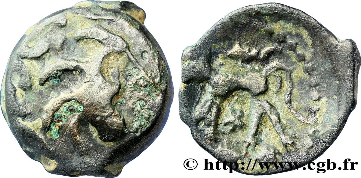 GALLIA - CARNUTES (Regione della Beauce) Bronze au loup, tête à droite q.BB