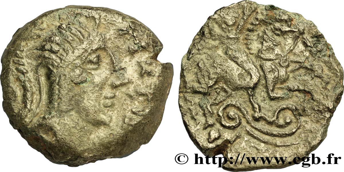 GALLIA - CARNUTES (Regione della Beauce) Bronze PIXTILOS classe VII au cavalier q.BB/q.MB