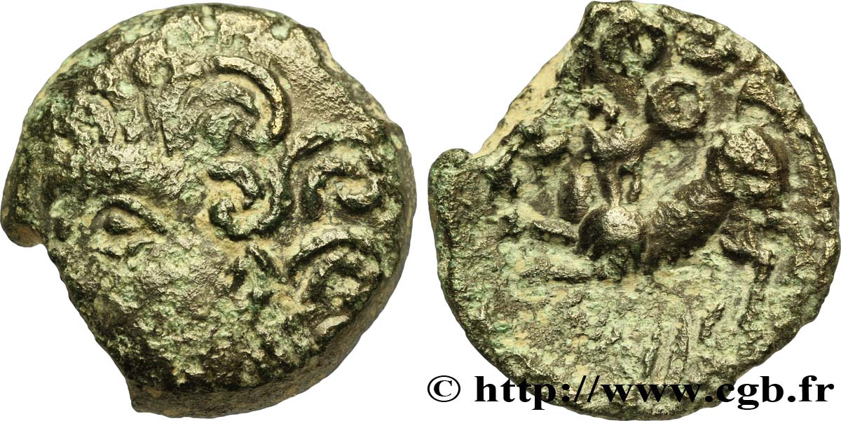 GALLIA - BITURIGES CUBI (Regione di Bourges) Bronze ABVDOS aux trois annelets pointés q.BB