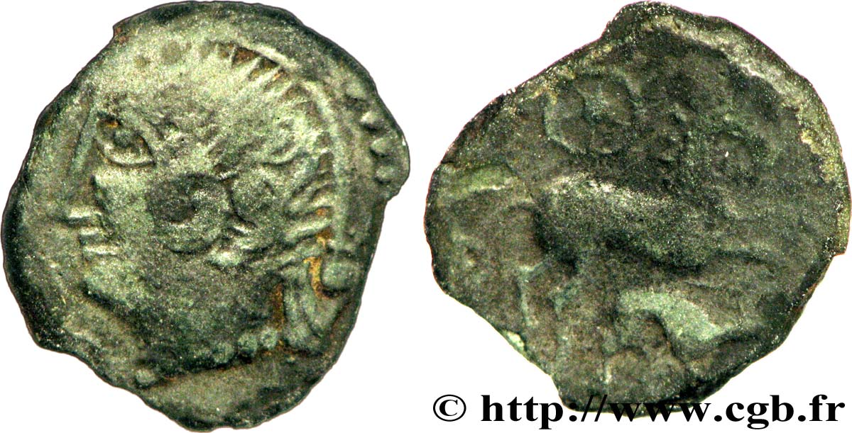 GALLIA BELGICA - MELDI (Región de Meaux) Bronze au cheval, au sanglier et à la rouelle BC