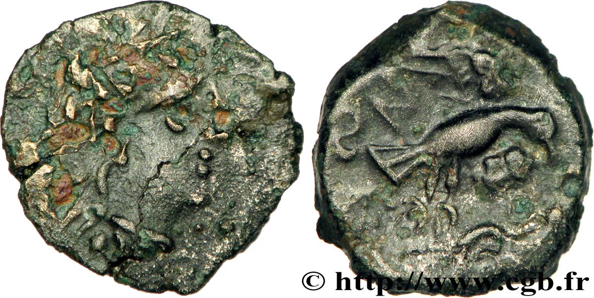 GALLIA - CARNUTES (Región de la Beauce) Bronze “à l’aigle et au serpent” BC/BC+